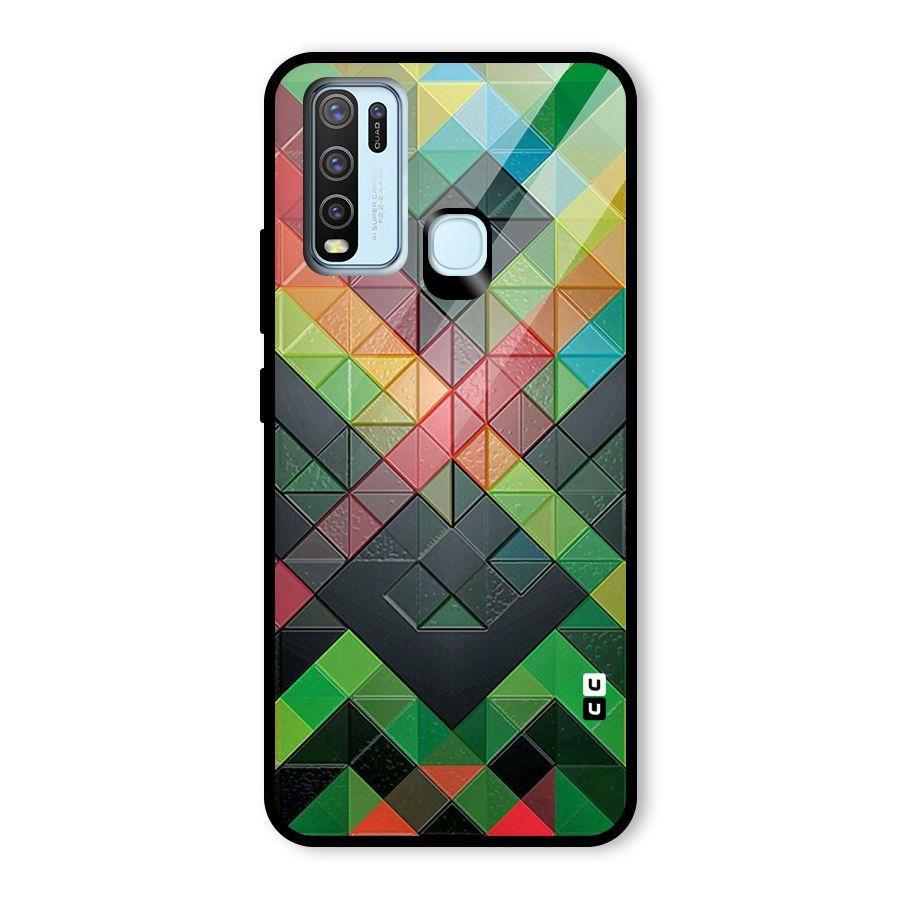 Too Much Colors Pattern Glass Back Case for Vivo Y30