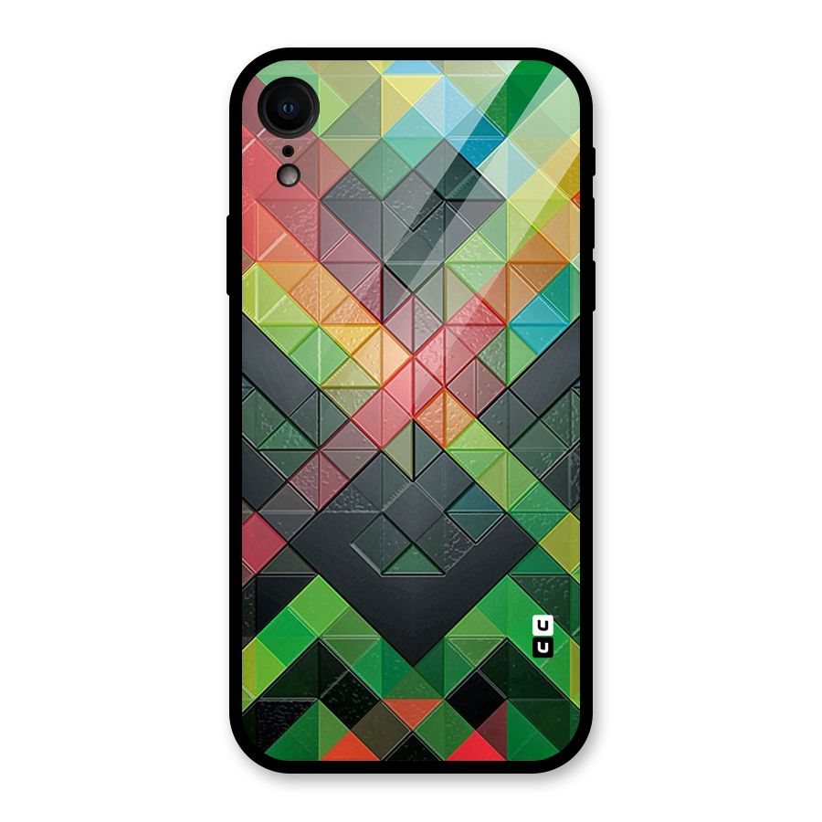 Too Much Colors Pattern Glass Back Case for XR