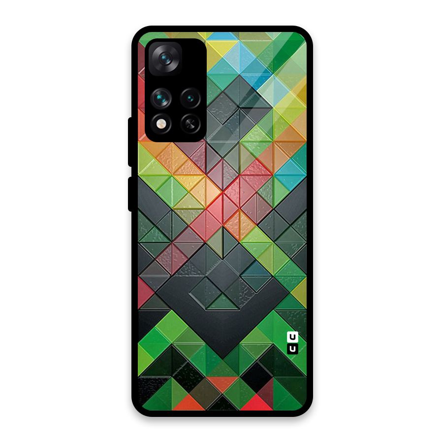 Too Much Colors Pattern Glass Back Case for Xiaomi 11i HyperCharge 5G