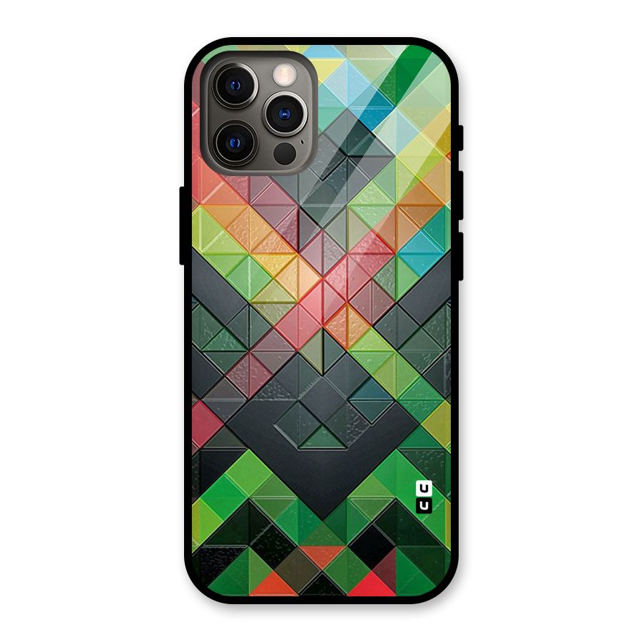 Too Much Colors Pattern Glass Back Case for iPhone 12 Pro