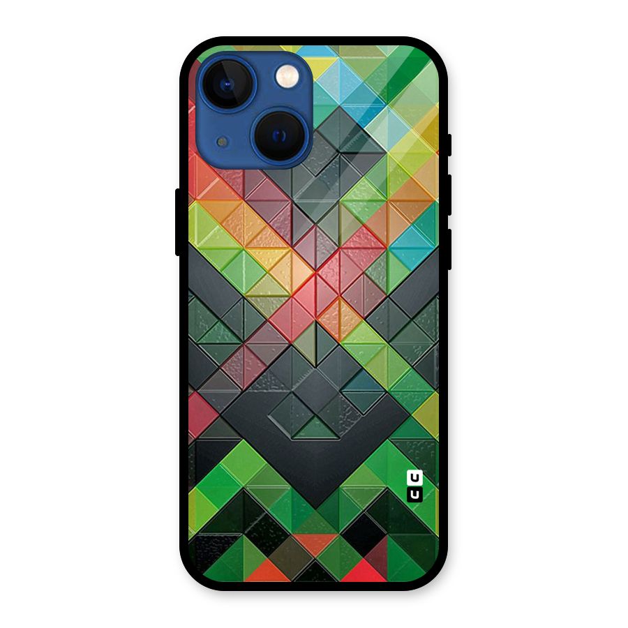 Too Much Colors Pattern Glass Back Case for iPhone 13 Mini