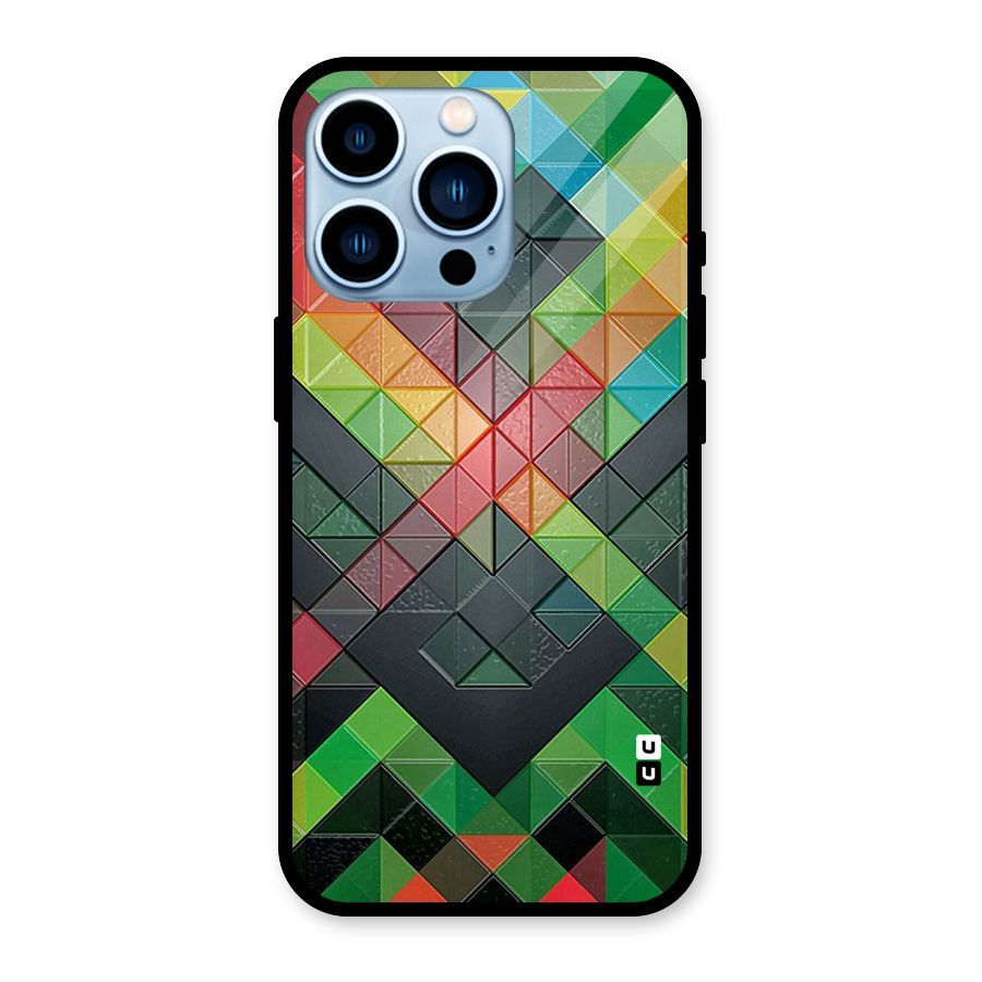 Too Much Colors Pattern Glass Back Case for iPhone 13 Pro
