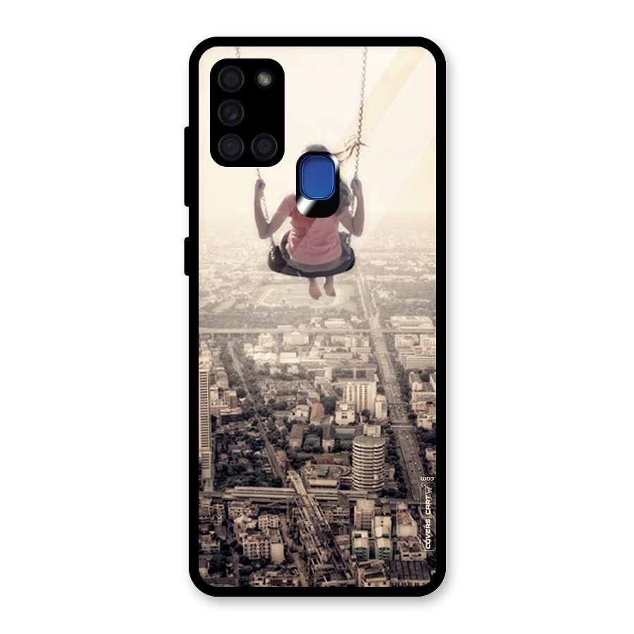 Top Of The World Glass Back Case for Galaxy A21s