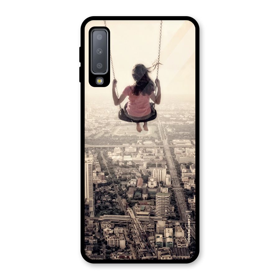 Top Of The World Glass Back Case for Galaxy A7 (2018)