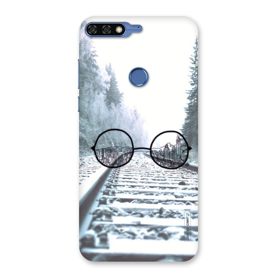 Tracks And Specs Back Case for Honor 7C