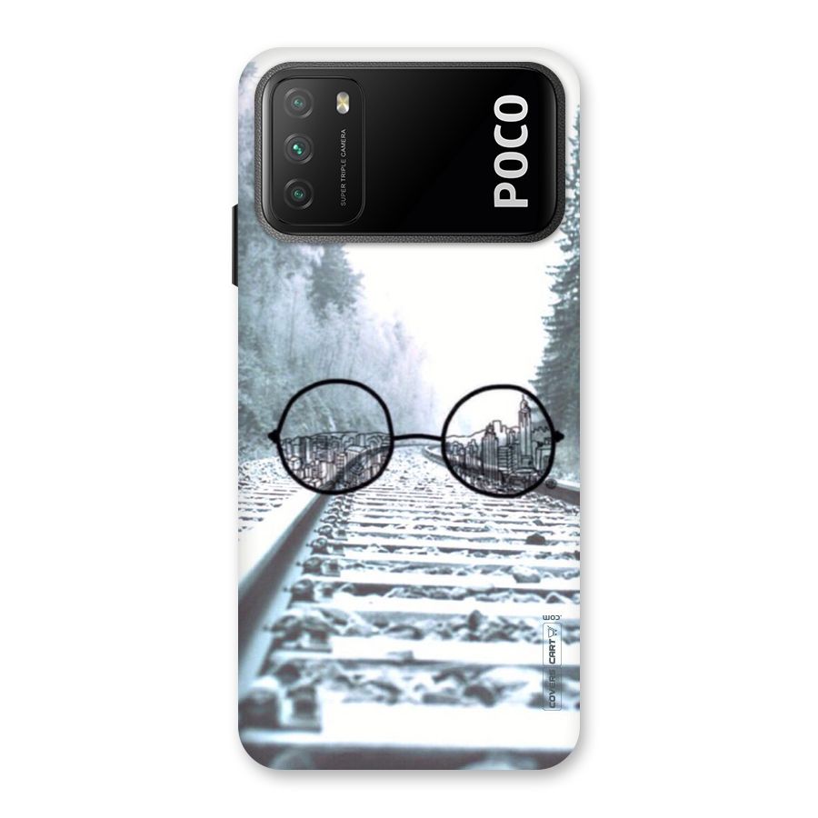 Tracks And Specs Back Case for Poco M3