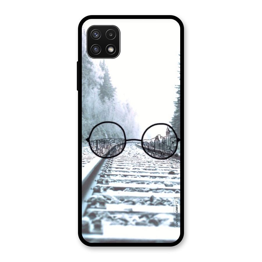 Tracks And Specs Glass Back Case for Galaxy A22 5G
