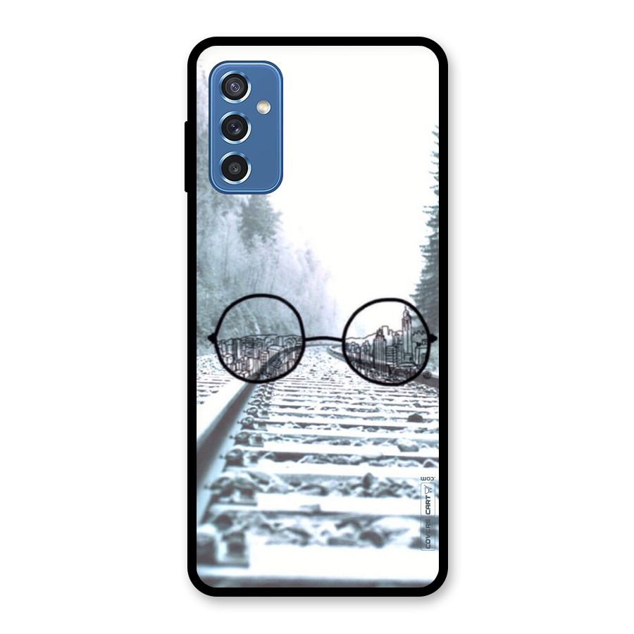 Tracks And Specs Glass Back Case for Galaxy M52 5G