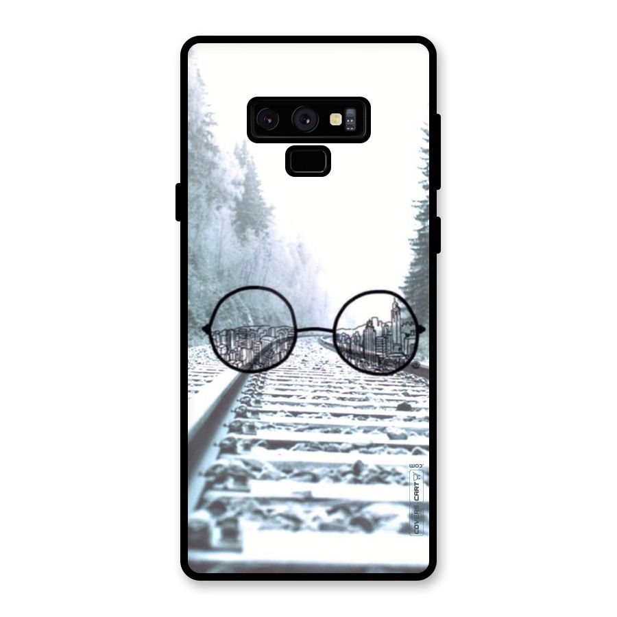 Tracks And Specs Glass Back Case for Galaxy Note 9