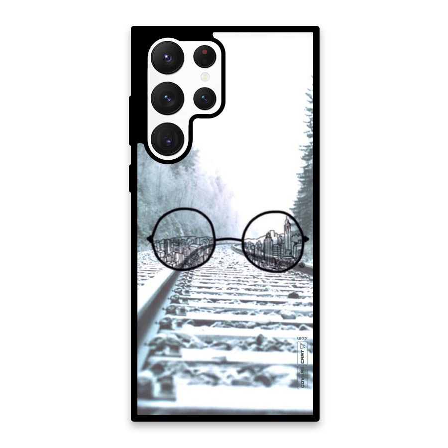 Tracks And Specs Glass Back Case for Galaxy S22 Ultra 5G