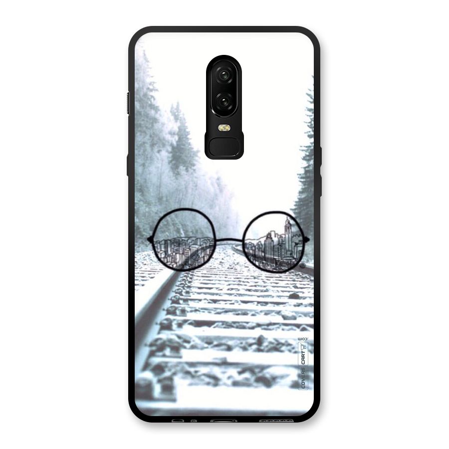 Tracks And Specs Glass Back Case for OnePlus 6