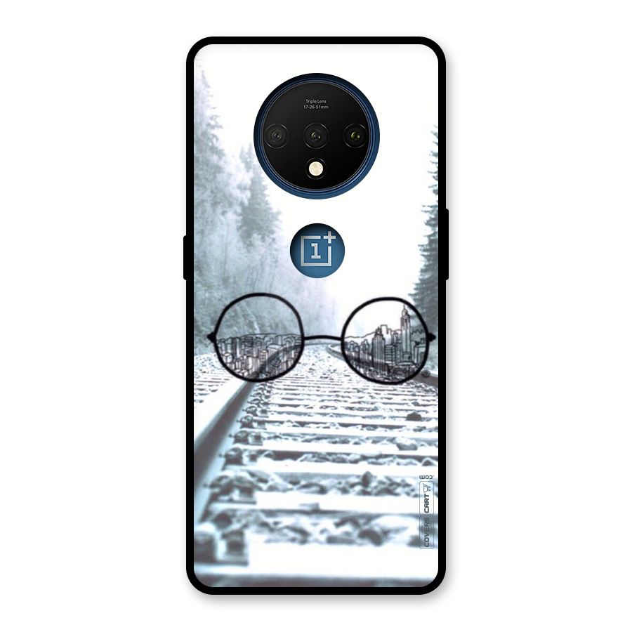 Tracks And Specs Glass Back Case for OnePlus 7T