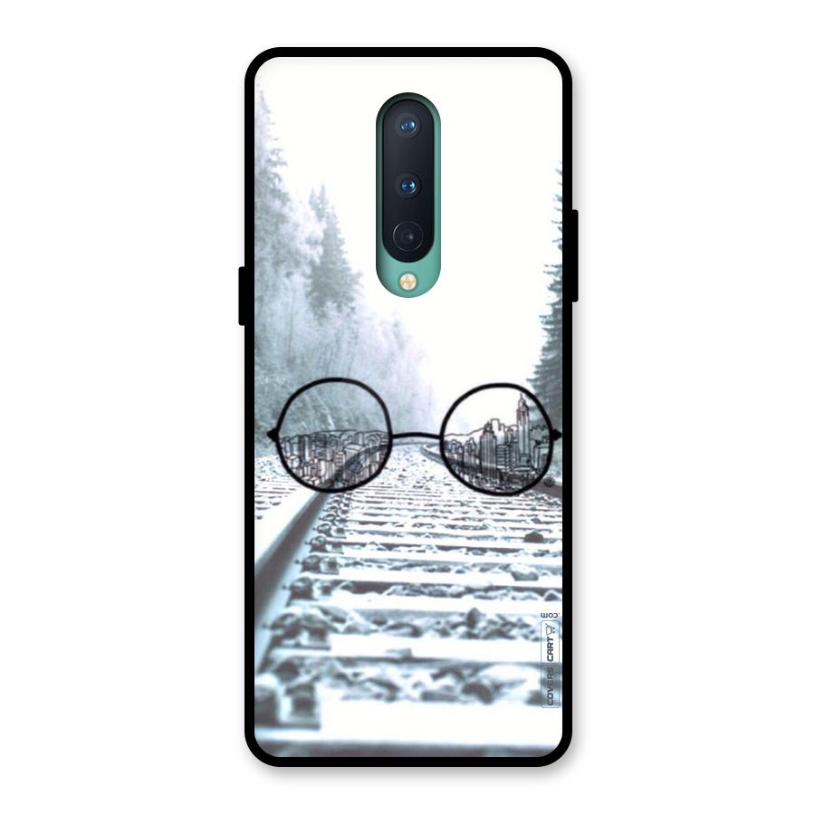 Tracks And Specs Glass Back Case for OnePlus 8