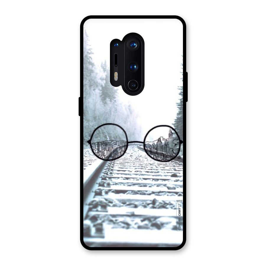 Tracks And Specs Glass Back Case for OnePlus 8 Pro