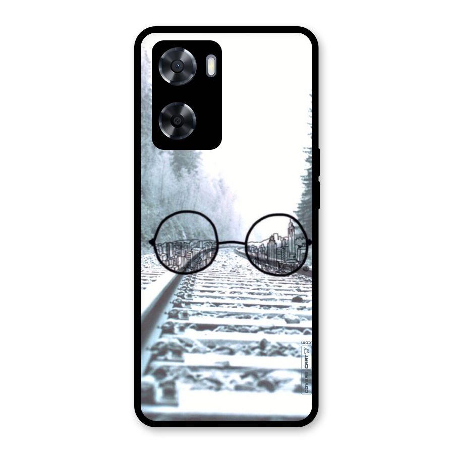 Tracks And Specs Glass Back Case for Oppo A57 2022