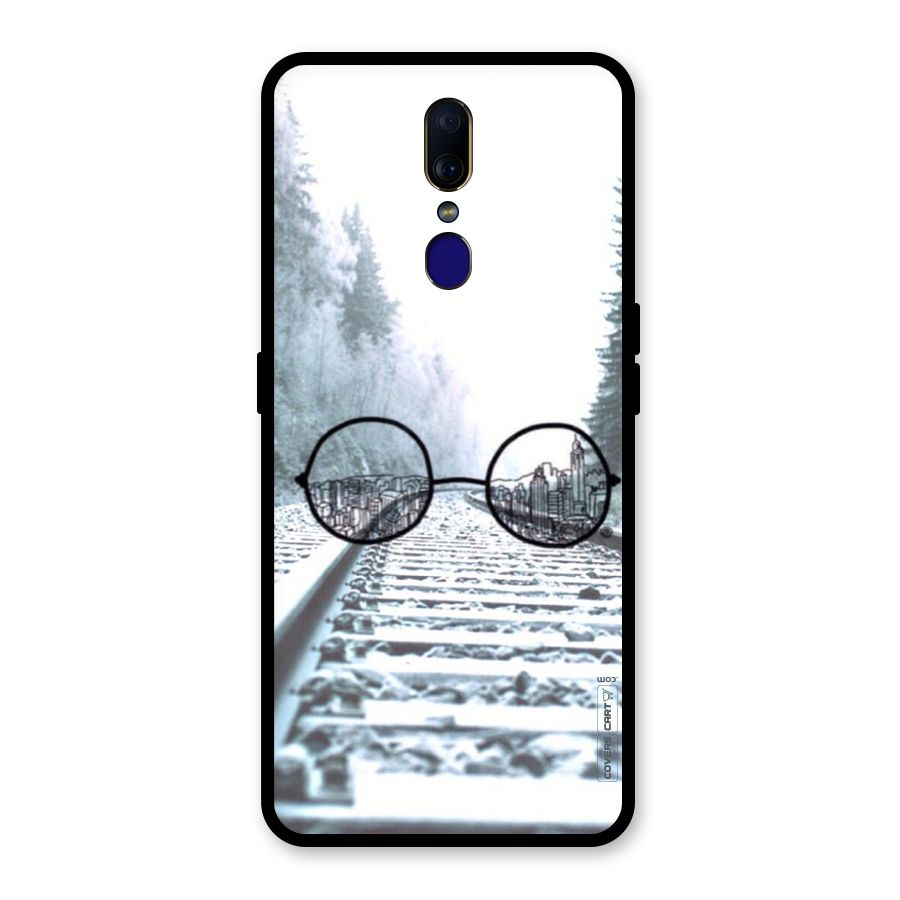 Tracks And Specs Glass Back Case for Oppo F11