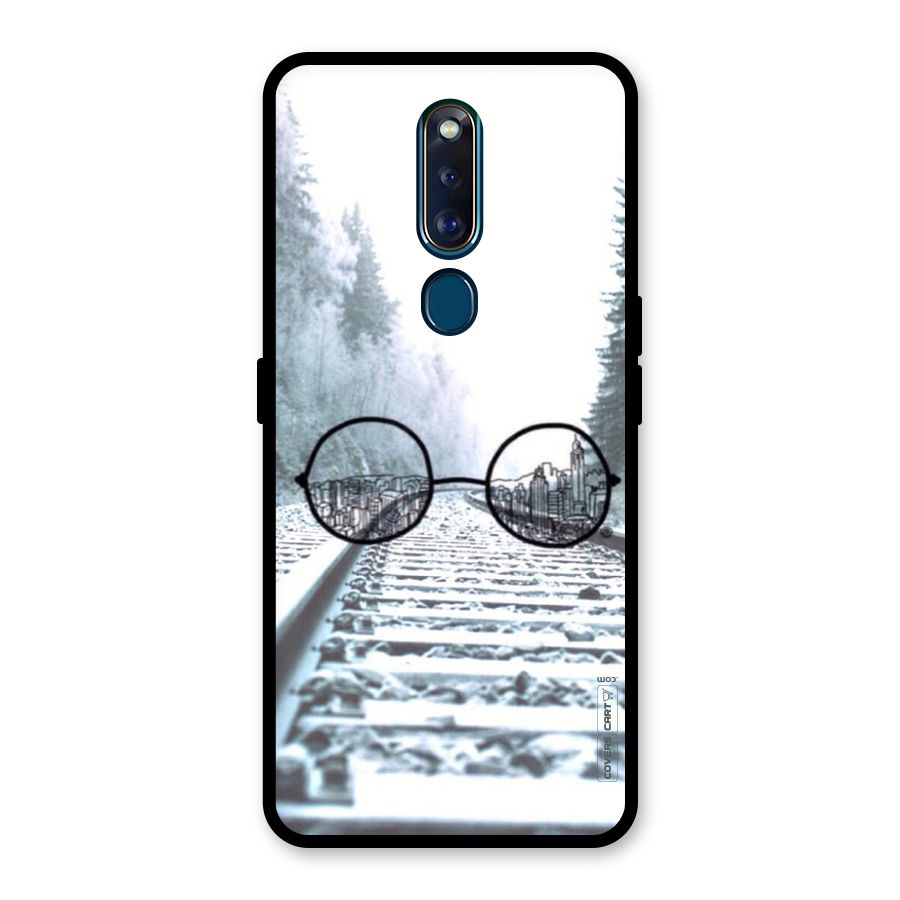 Tracks And Specs Glass Back Case for Oppo F11 Pro