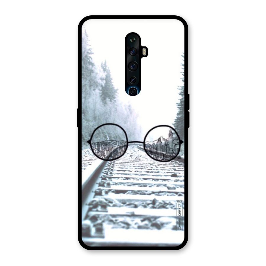 Tracks And Specs Glass Back Case for Oppo Reno2 Z