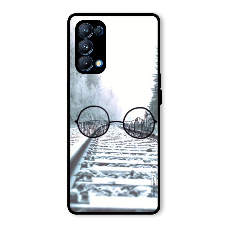 Tracks And Specs Glass Back Case for Oppo Reno5 Pro 5G