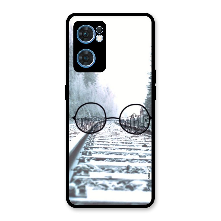Tracks And Specs Glass Back Case for Oppo Reno7 5G
