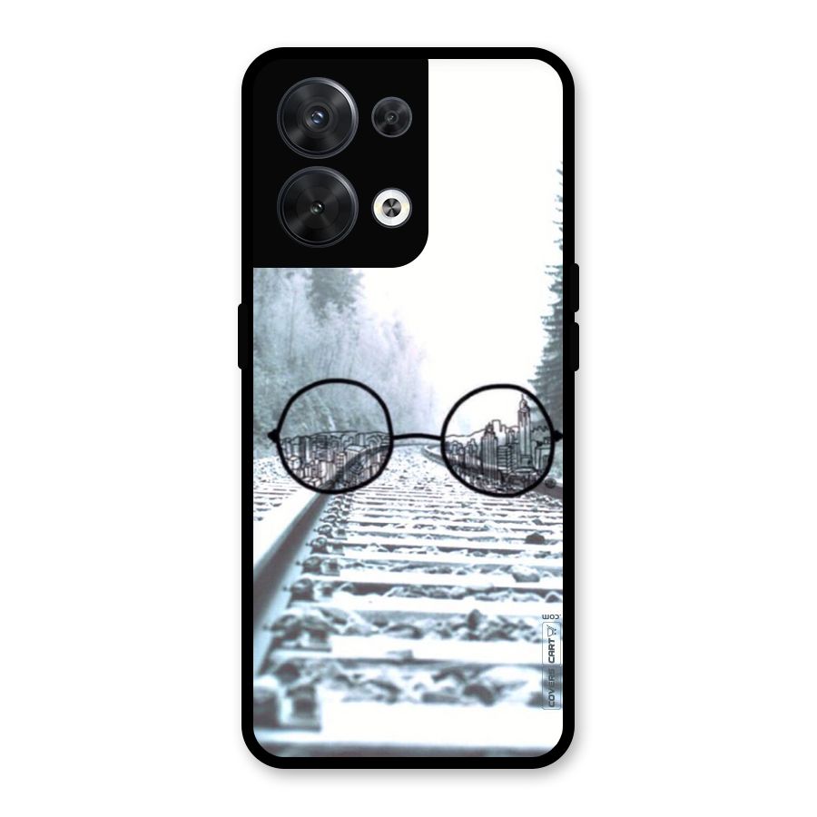 Tracks And Specs Glass Back Case for Oppo Reno8 5G