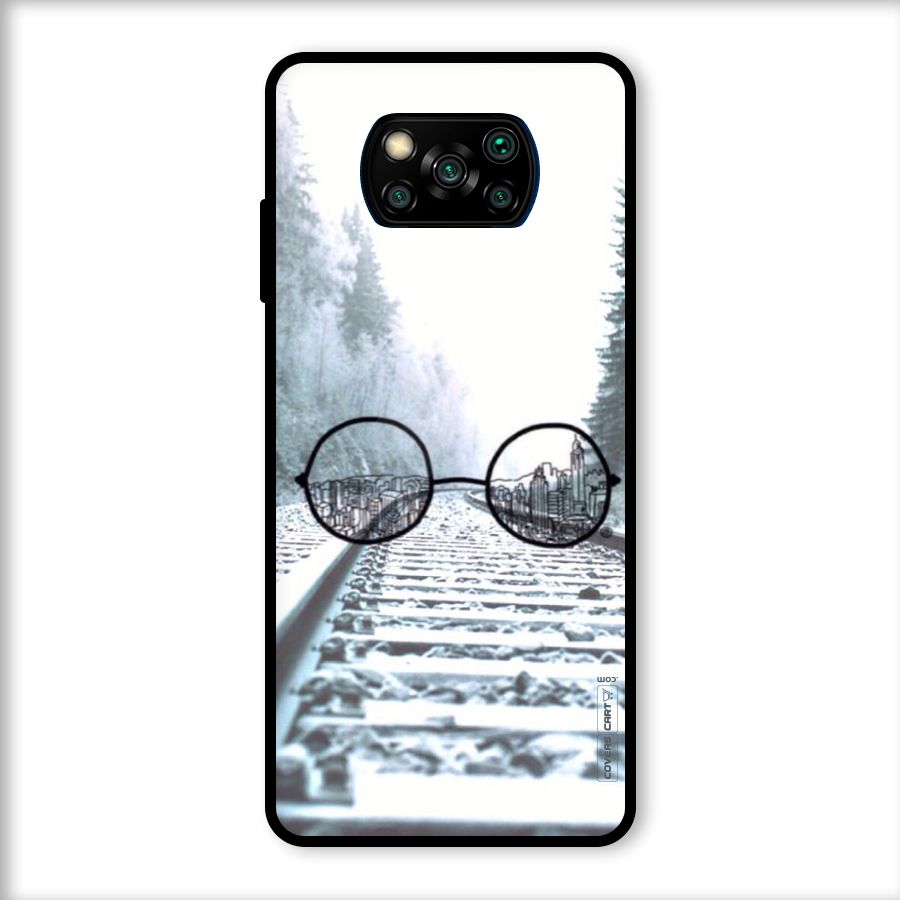 Tracks And Specs Glass Back Case for Poco X3