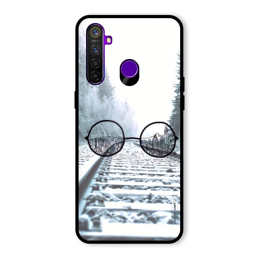 Tracks And Specs Glass Back Case for Realme 5 Pro