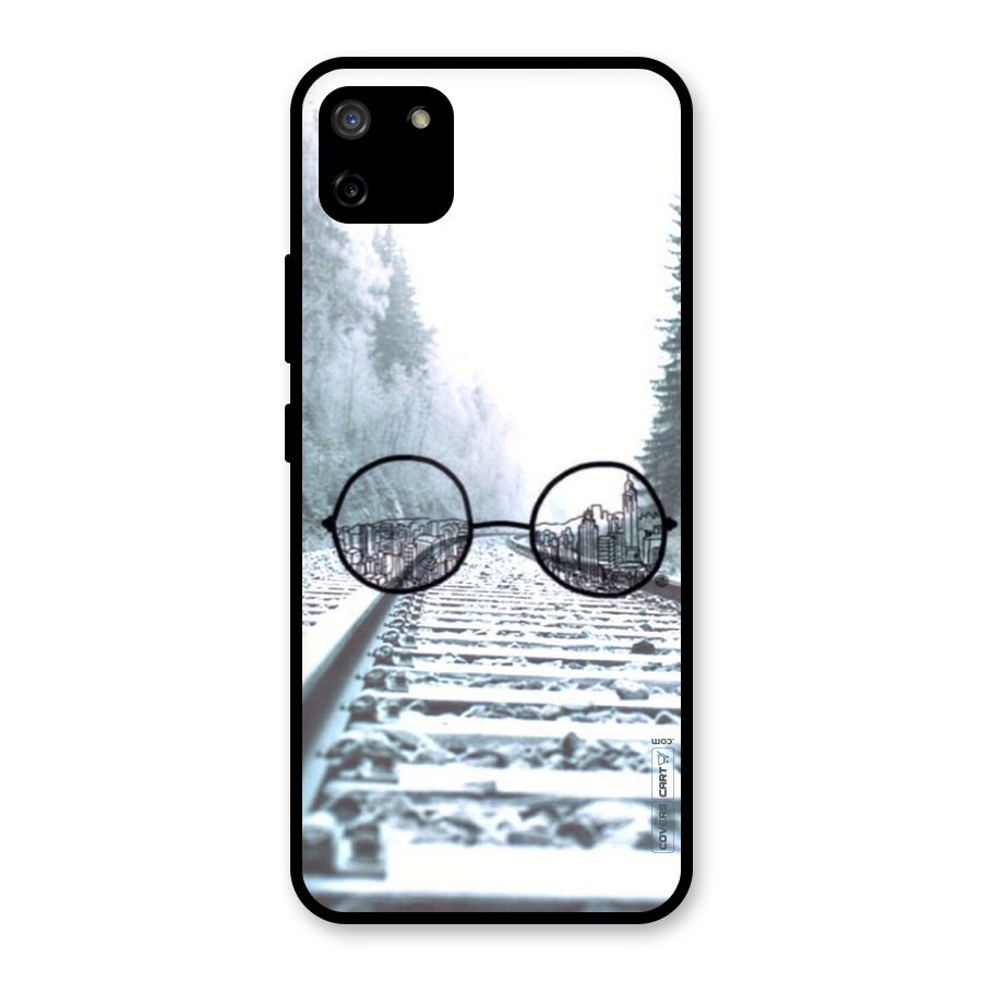 Tracks And Specs Glass Back Case for Realme C11