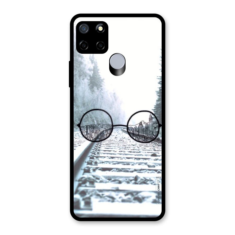 Tracks And Specs Glass Back Case for Realme C15