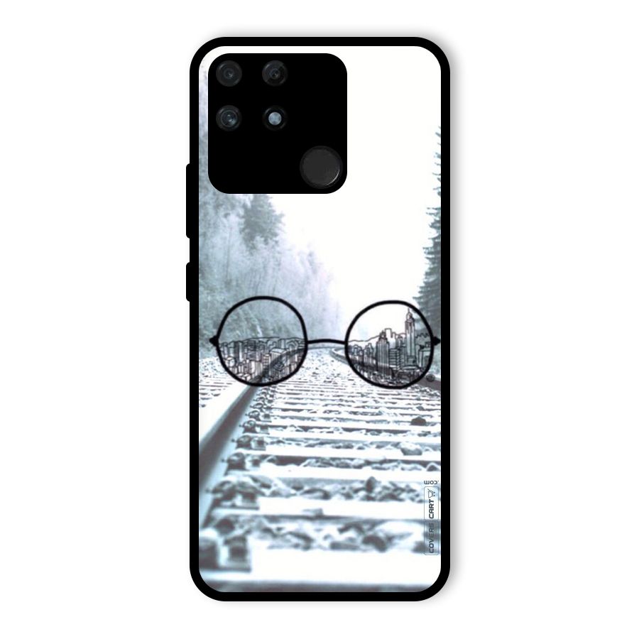 Tracks And Specs Glass Back Case for Realme Narzo 50A