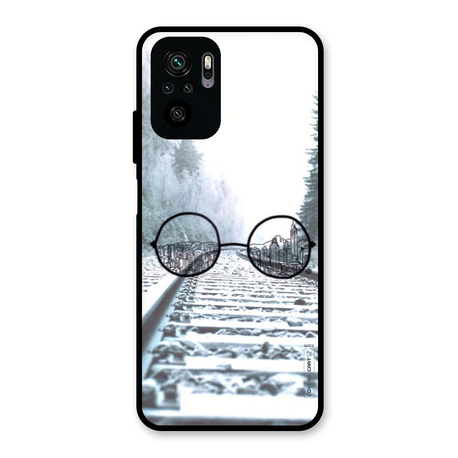 Tracks And Specs Glass Back Case for Redmi Note 10S