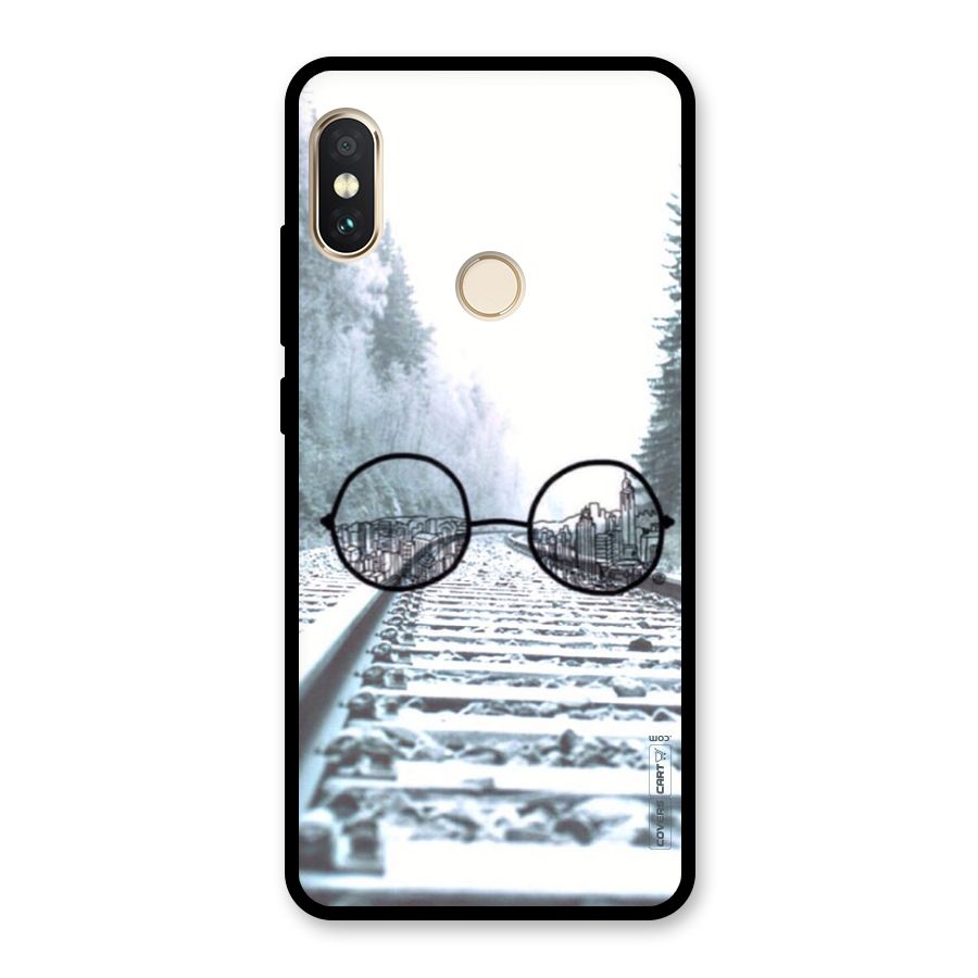 Tracks And Specs Glass Back Case for Redmi Note 5 Pro