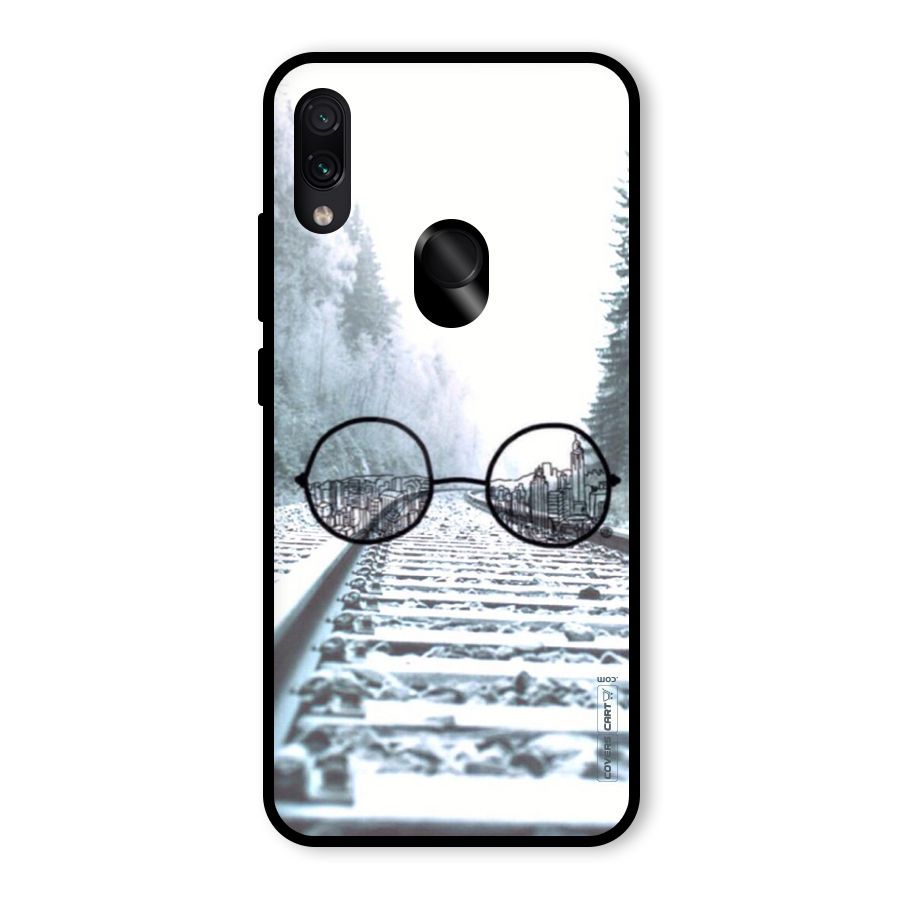 Tracks And Specs Glass Back Case for Redmi Note 7 Pro