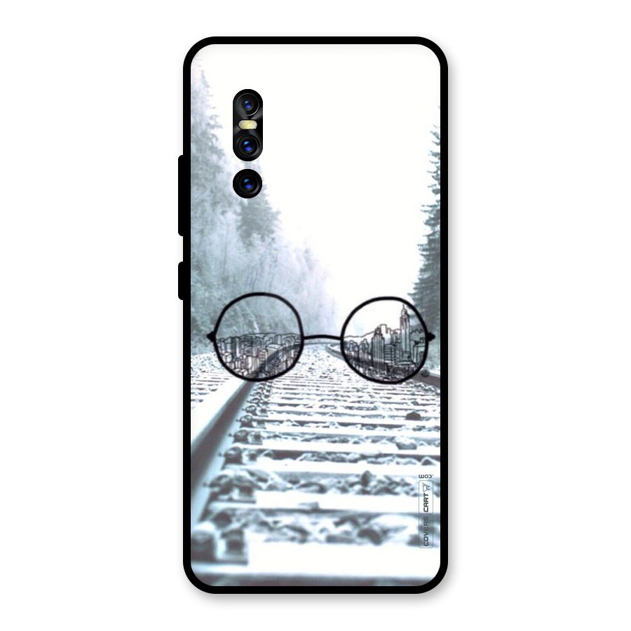Tracks And Specs Glass Back Case for Vivo V15 Pro