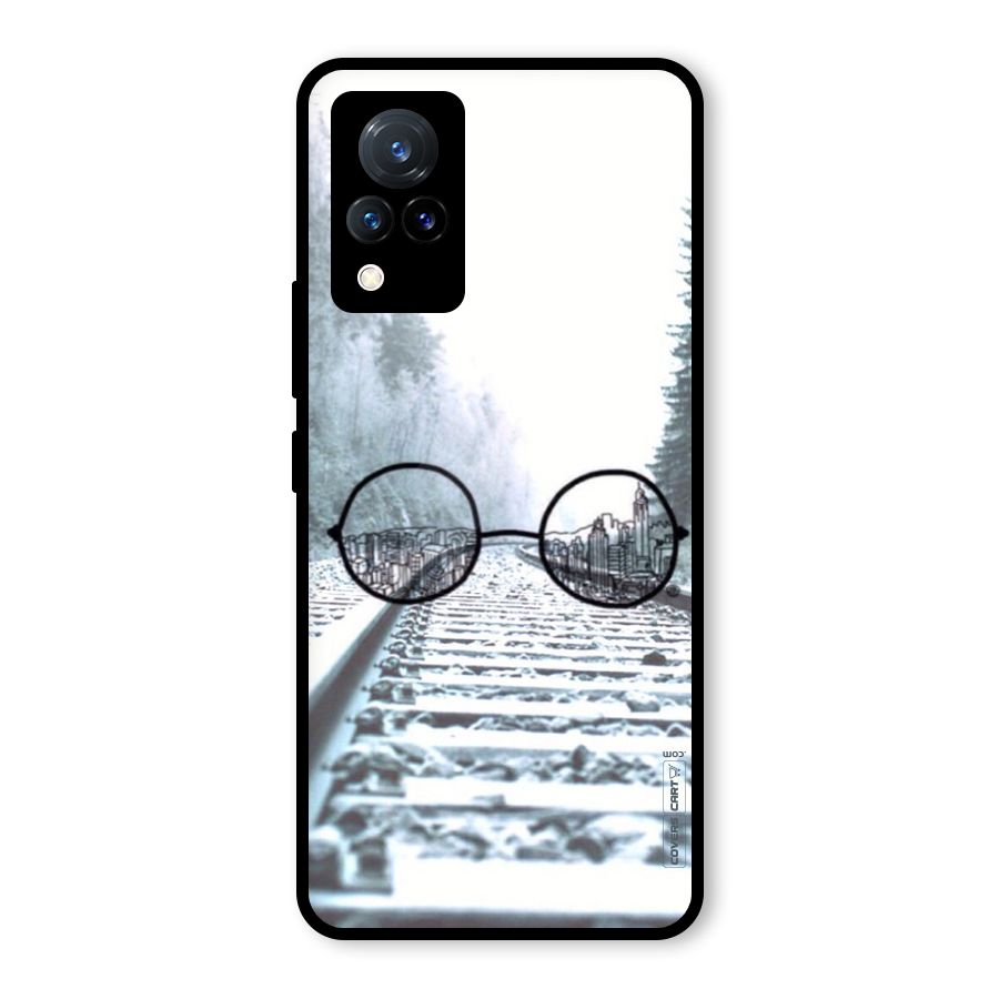 Tracks And Specs Glass Back Case for Vivo V21 5G