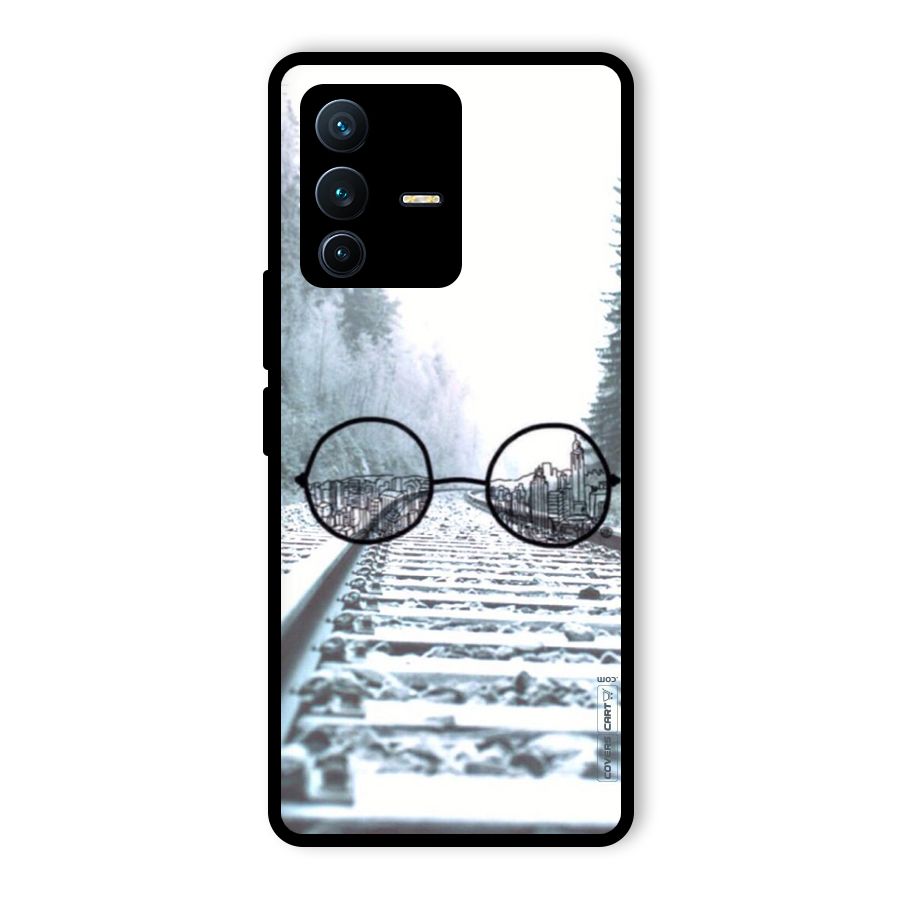 Tracks And Specs Glass Back Case for Vivo V23 Pro