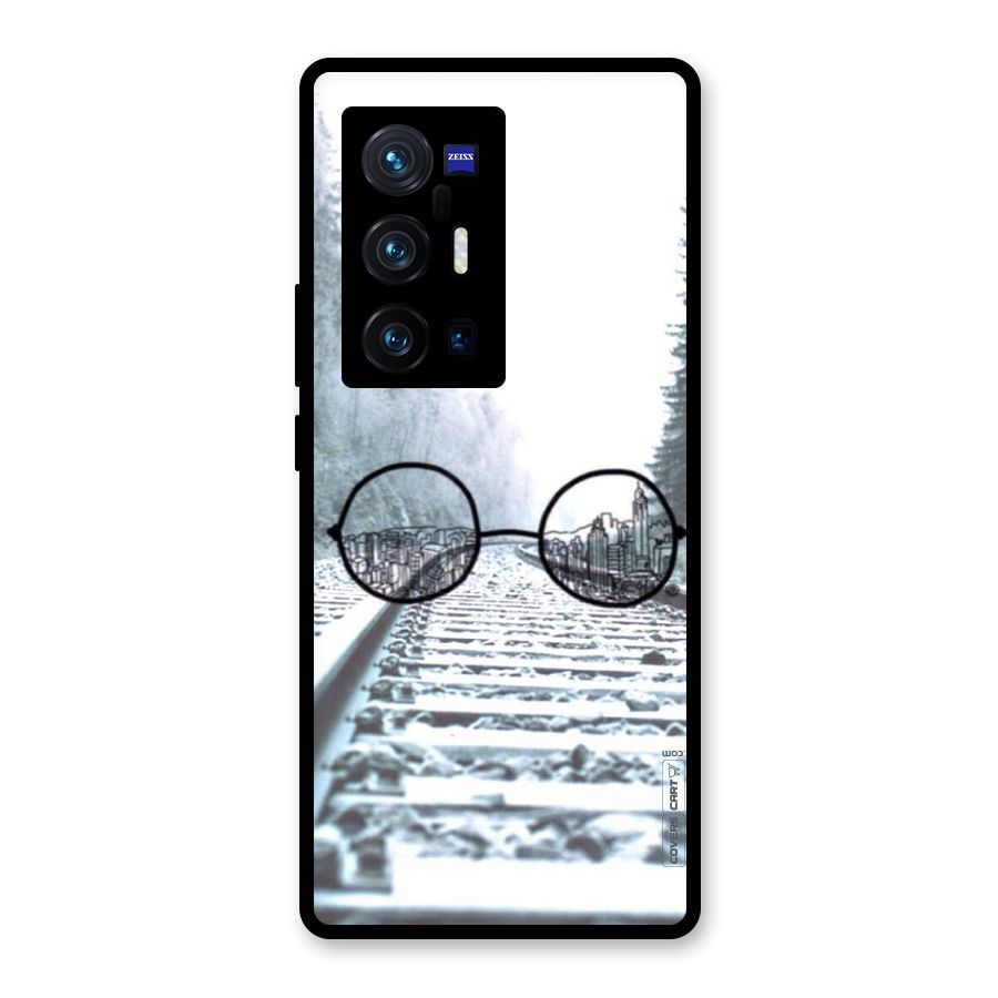 Tracks And Specs Glass Back Case for Vivo X70 Pro Plus
