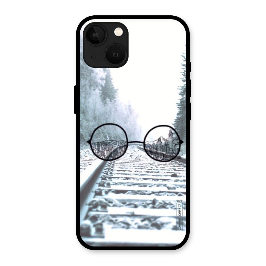 Tracks And Specs Glass Back Case for iPhone 13