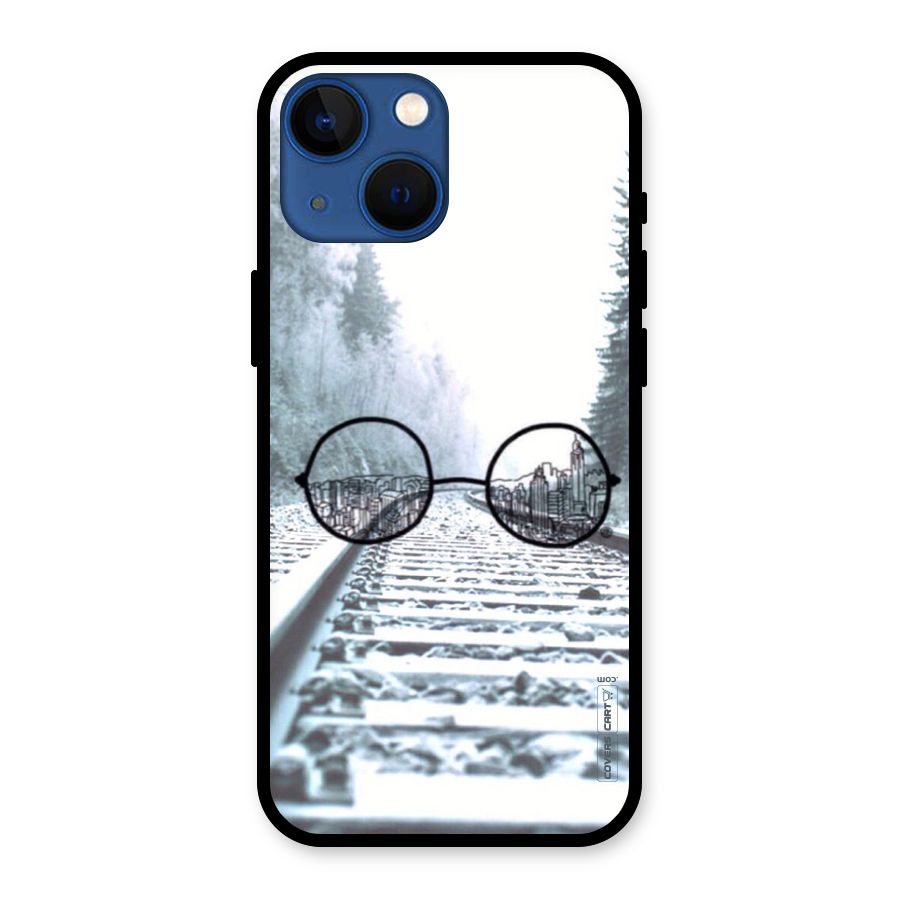 Tracks And Specs Glass Back Case for iPhone 13 Mini