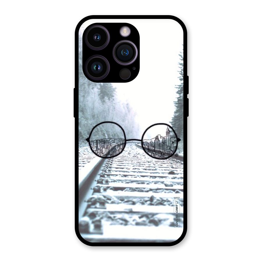 Tracks And Specs Glass Back Case for iPhone 14 Pro