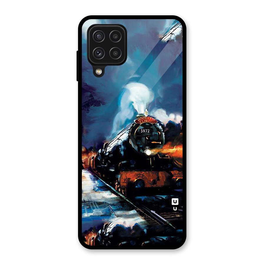 Train Art Glass Back Case for Galaxy A22 4G