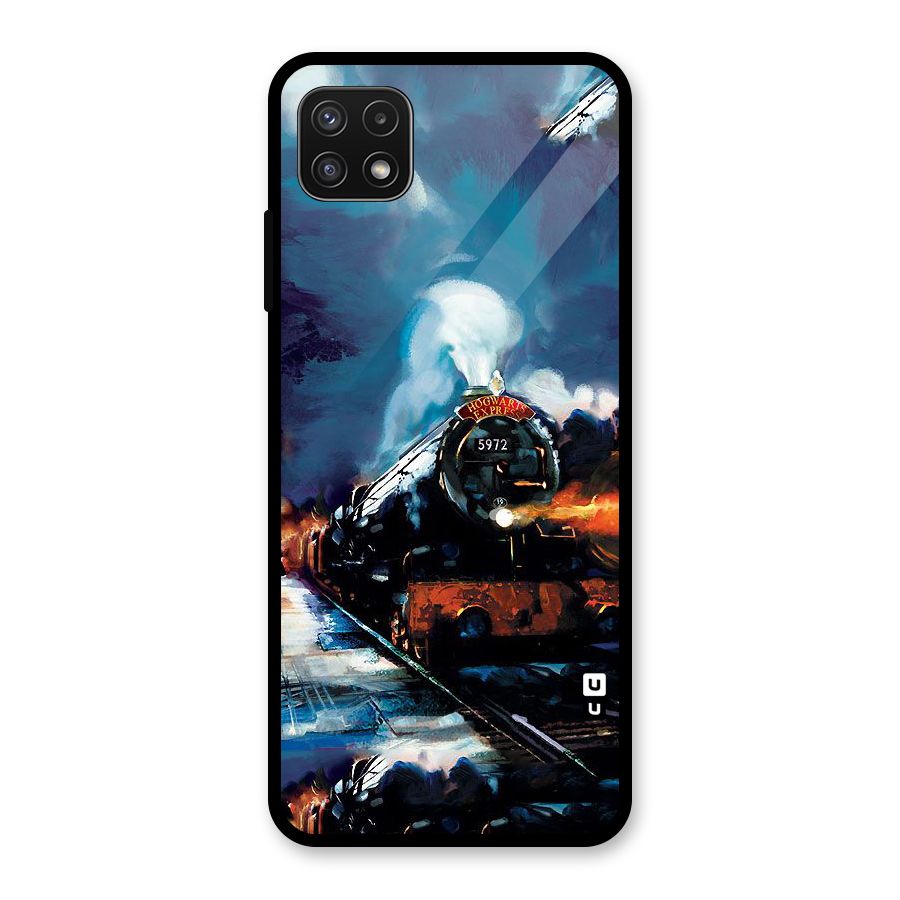 Train Art Glass Back Case for Galaxy A22 5G