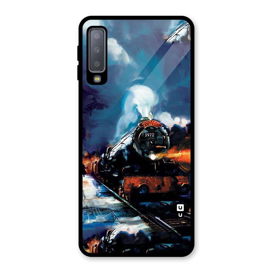 Train Art Glass Back Case for Galaxy A7 (2018)
