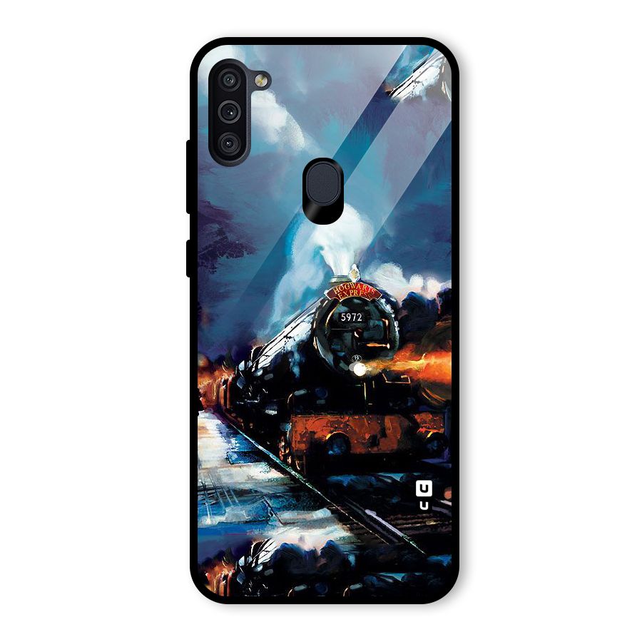 Train Art Glass Back Case for Galaxy M11