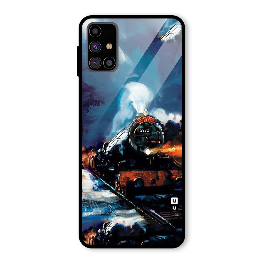 Train Art Glass Back Case for Galaxy M31s