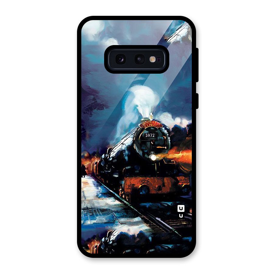 Train Art Glass Back Case for Galaxy S10e