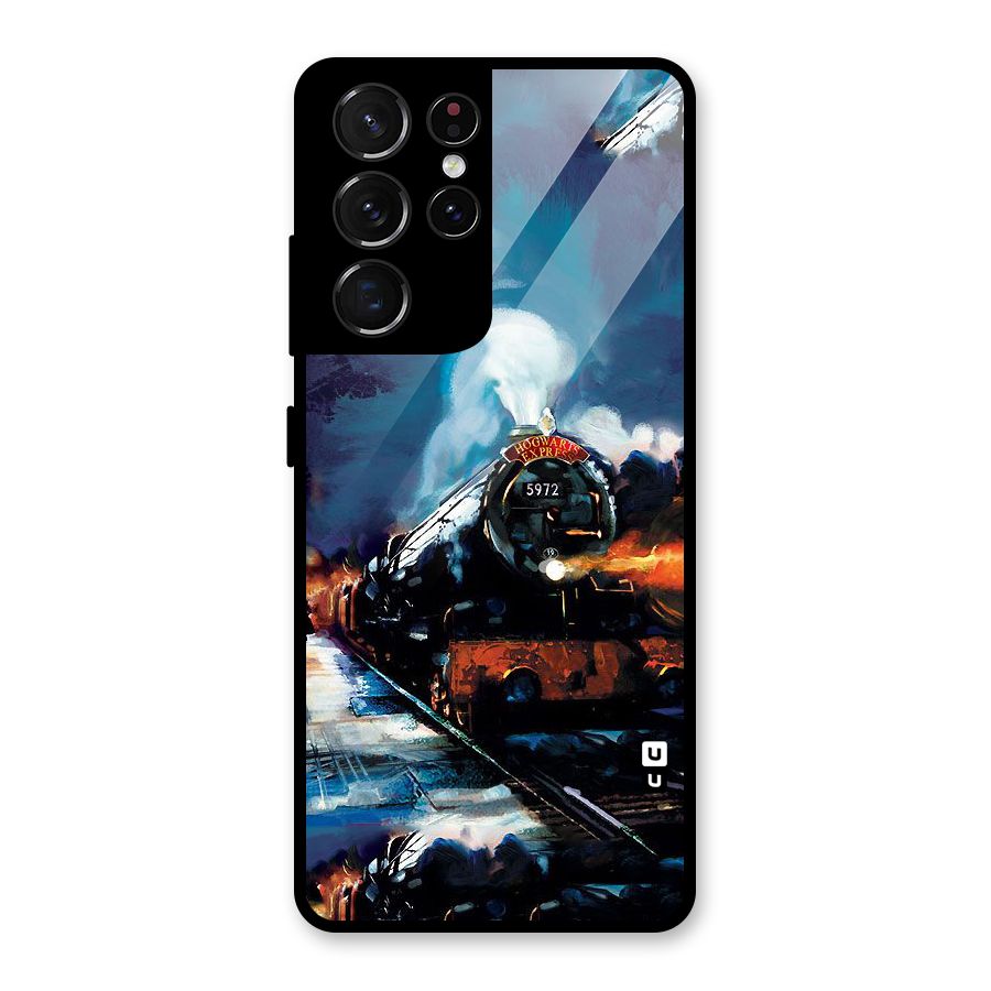 Train Art Glass Back Case for Galaxy S21 Ultra 5G