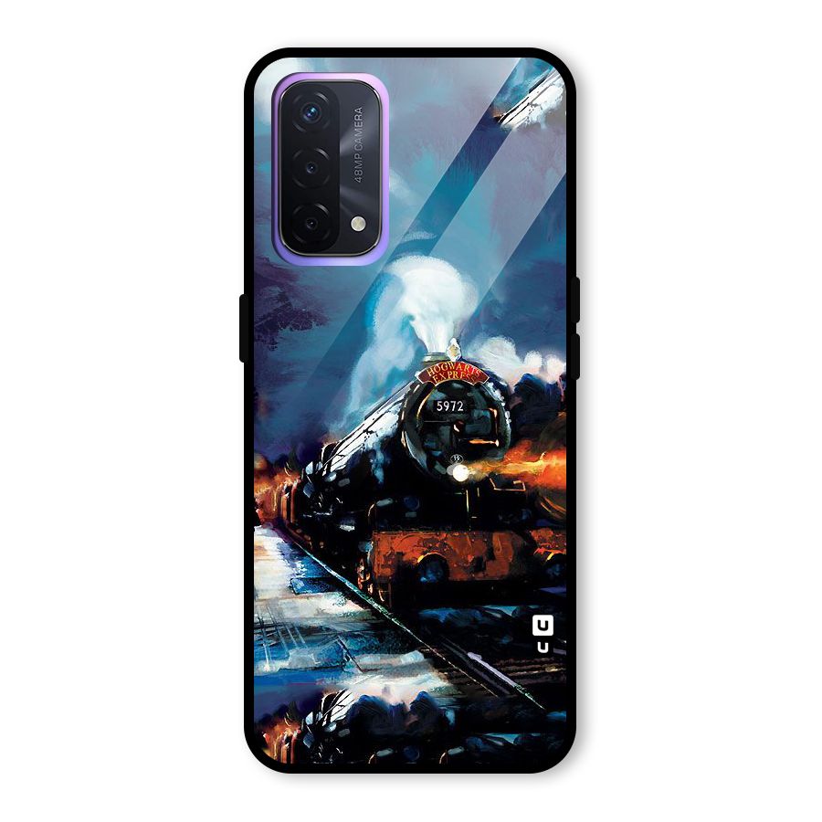 Train Art Glass Back Case for Oppo A74 5G