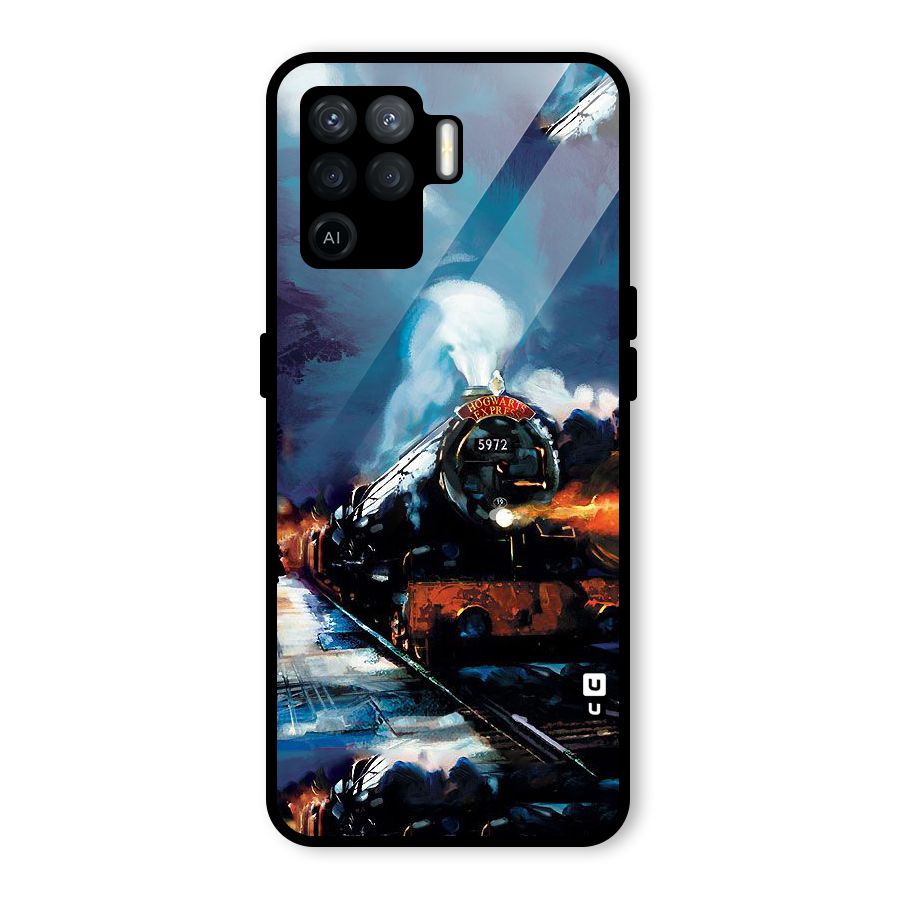 Train Art Glass Back Case for Oppo F19 Pro