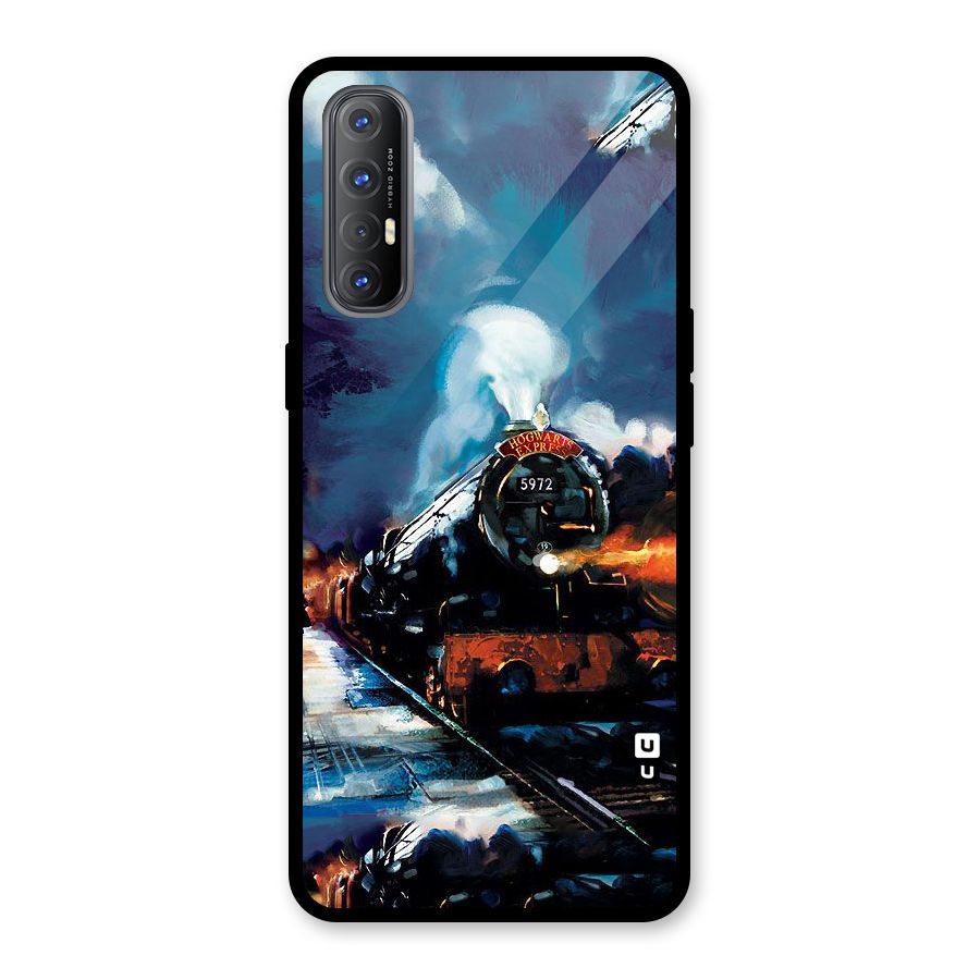 Train Art Glass Back Case for Oppo Reno3 Pro